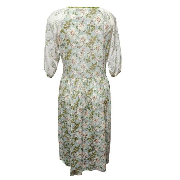 Gudrun sjodren boho midi dress floral lagenlook cottage pockets cotton small - Picture 4 of 11